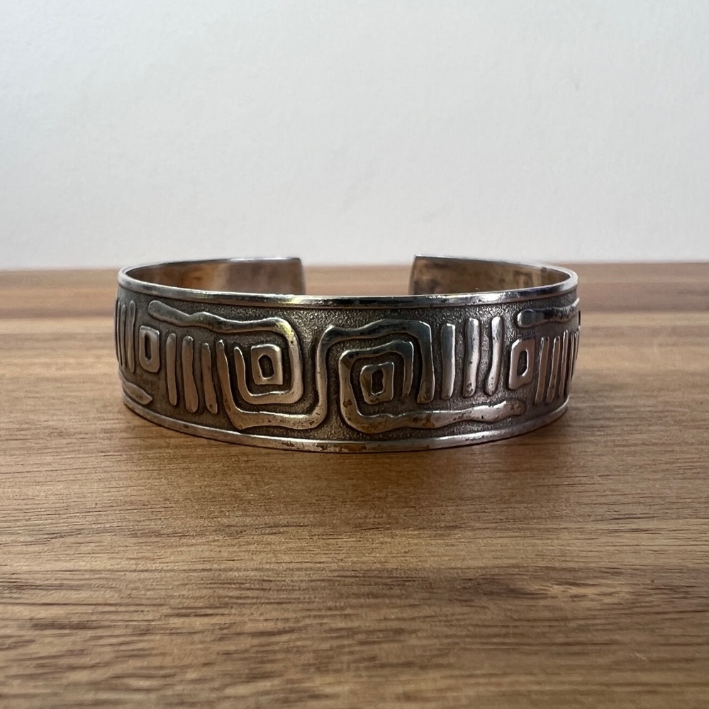 Vintage silver tone cuff bracelet